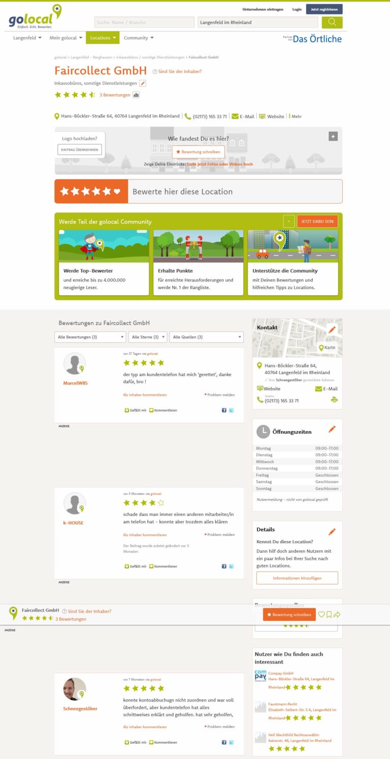 Faircollect GmbH im golocal-Verzeichnis