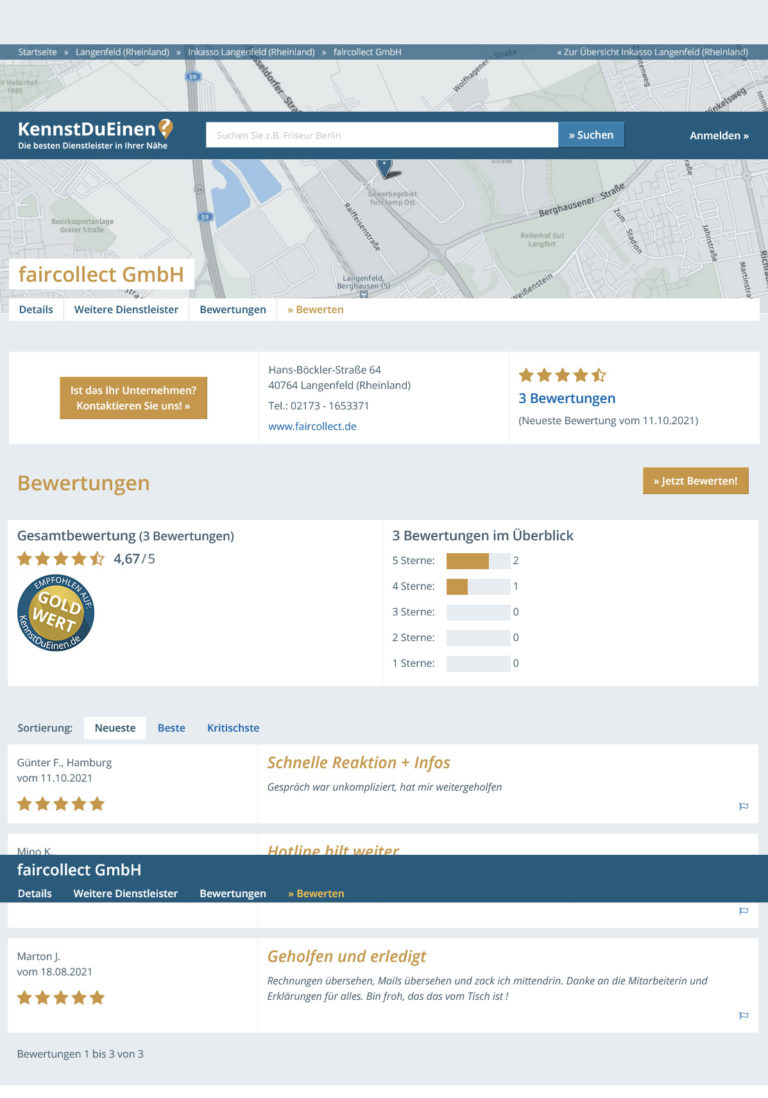 Faircollect GmbH Bewertungen (KennstDuEinen.de)