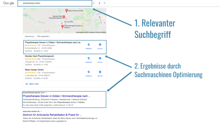 SEO Ergebnis Physiotherapie Greven 1024x576 1 768x432