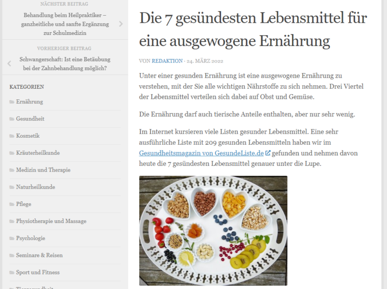 7 gesündeste Lebensmittel