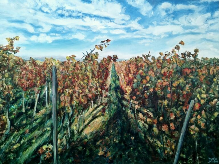 Vineyards in Autumn by Jura Kuba Art Oil painting on canvas 80 x 60 cm 768x575