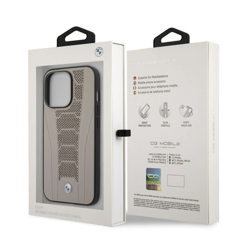 bmw iphone 13 pro hulle perforiert gepragt schutzhulle beige 668217 768x768