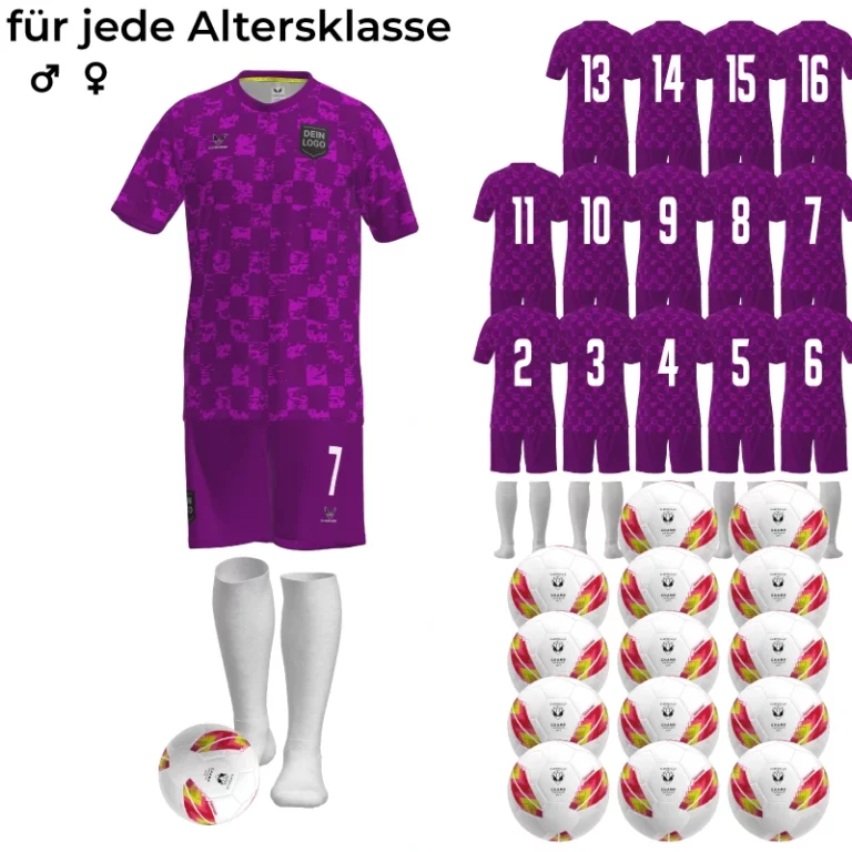 Fussball Komplettset mit Baellen Croatia Fut lila 768x768
