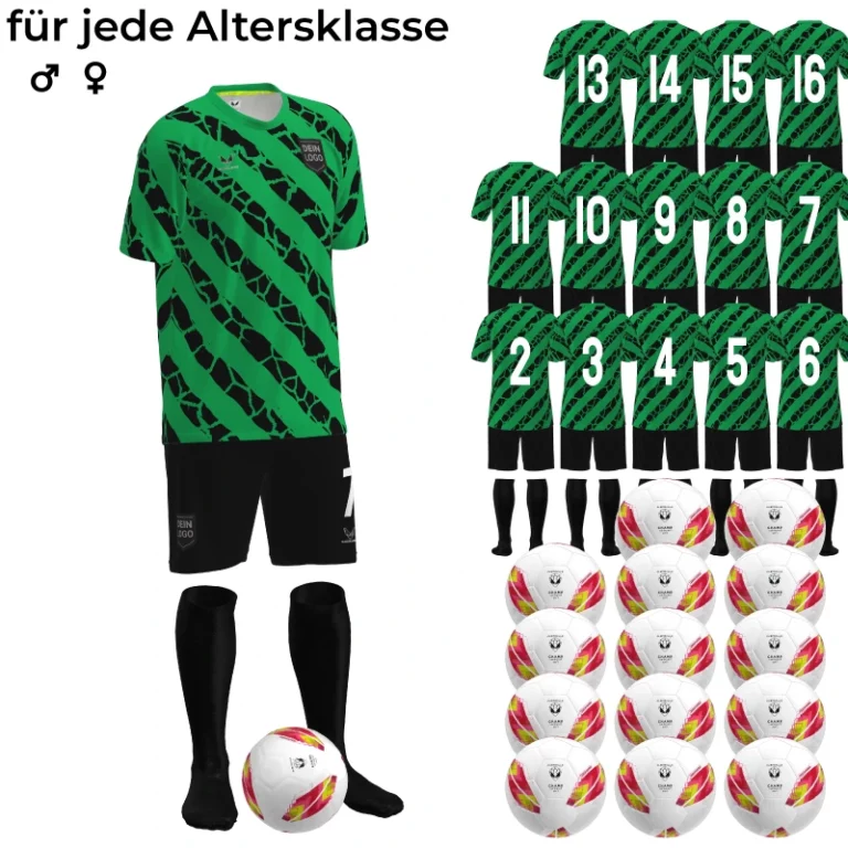 Fussball Komplettset mit Baellen Kandu Yatsu gruen 768x768