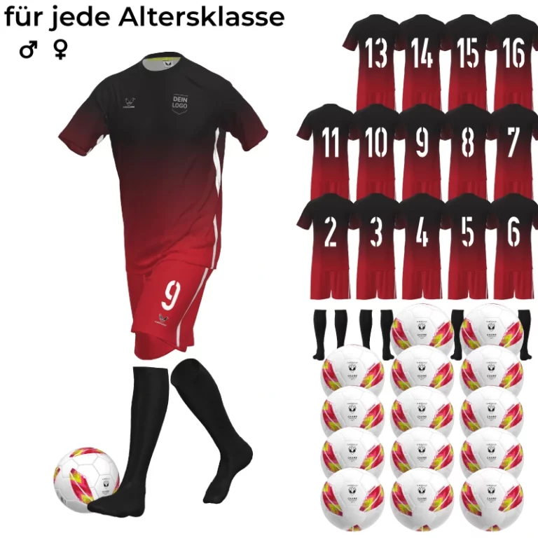 Fussball Komplettset mit Baellen Spice schwarz rot 768x768