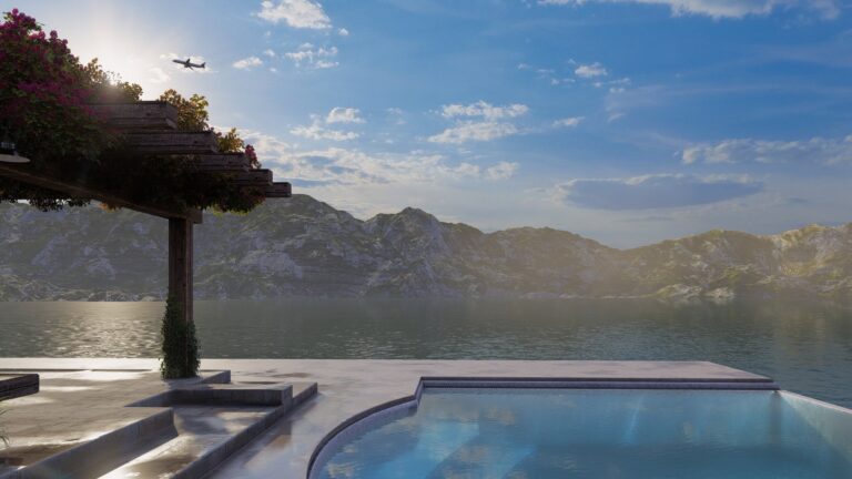 3D visualisation montenegro boka bay villa with pool 768x432