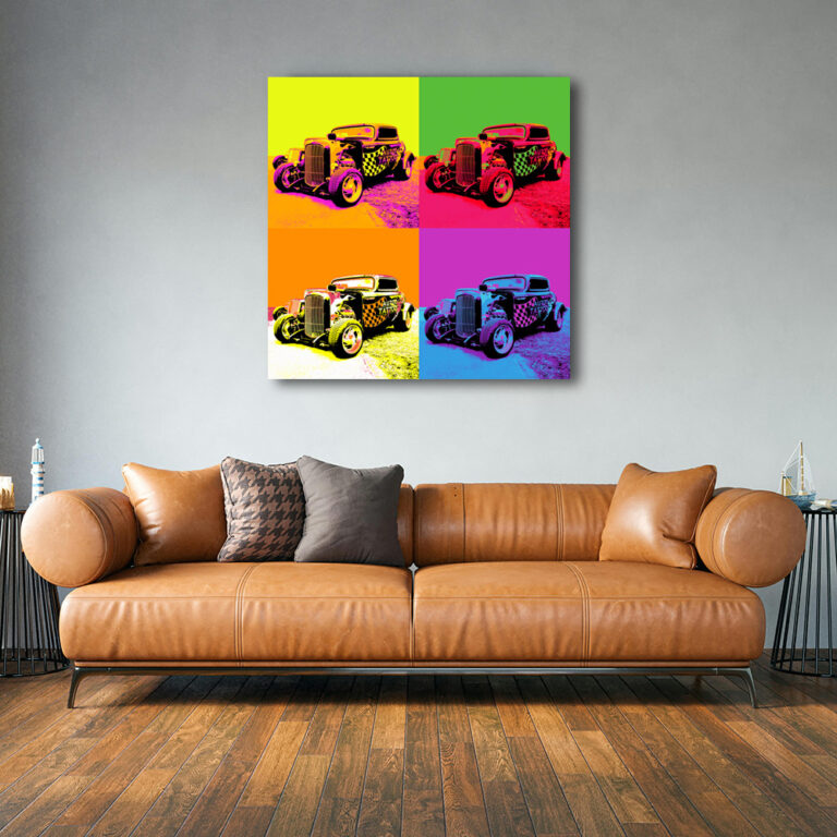 wandbild american hot rod ford dragracer 5 768x768